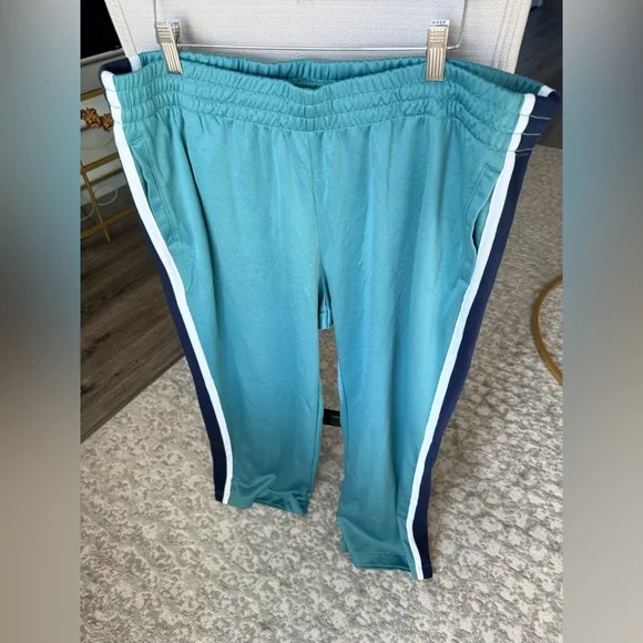 Abercrombie & Fitch Mid Rise Drawstring Track Pant, Green and Blue, XL, NWOT - Picture 2 of 7